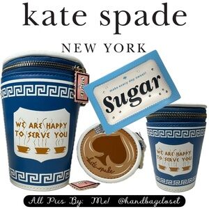 Kate Spade Coffee Break 3D Crossbody Novelty Bag, Keychain, & Sugar Packet Coin
